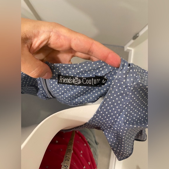 Blue polka dot ruffle dress - Picture 7 of 7